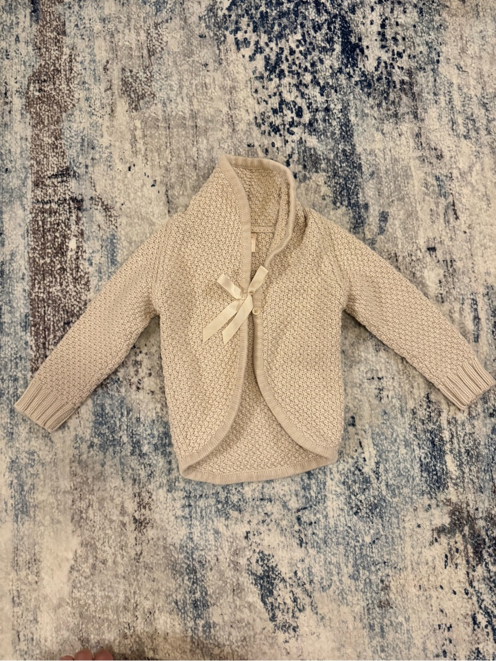Old Navy Girls Cream Knit Cardigan with Bow